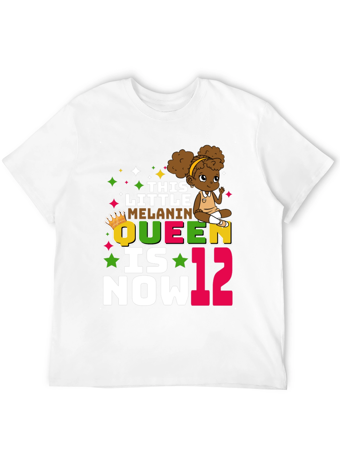 Little Melanin Queen 12th Birthday T-Shirt