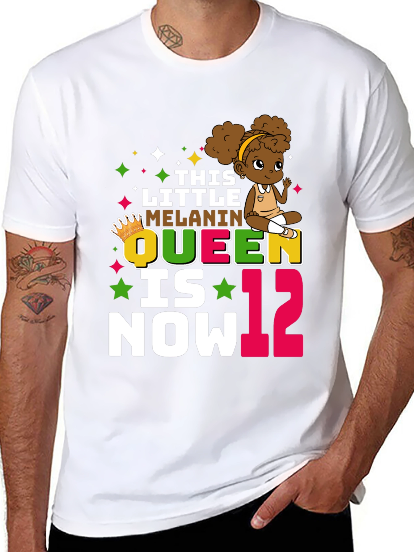 Little Melanin Queen 12th Birthday T-Shirt