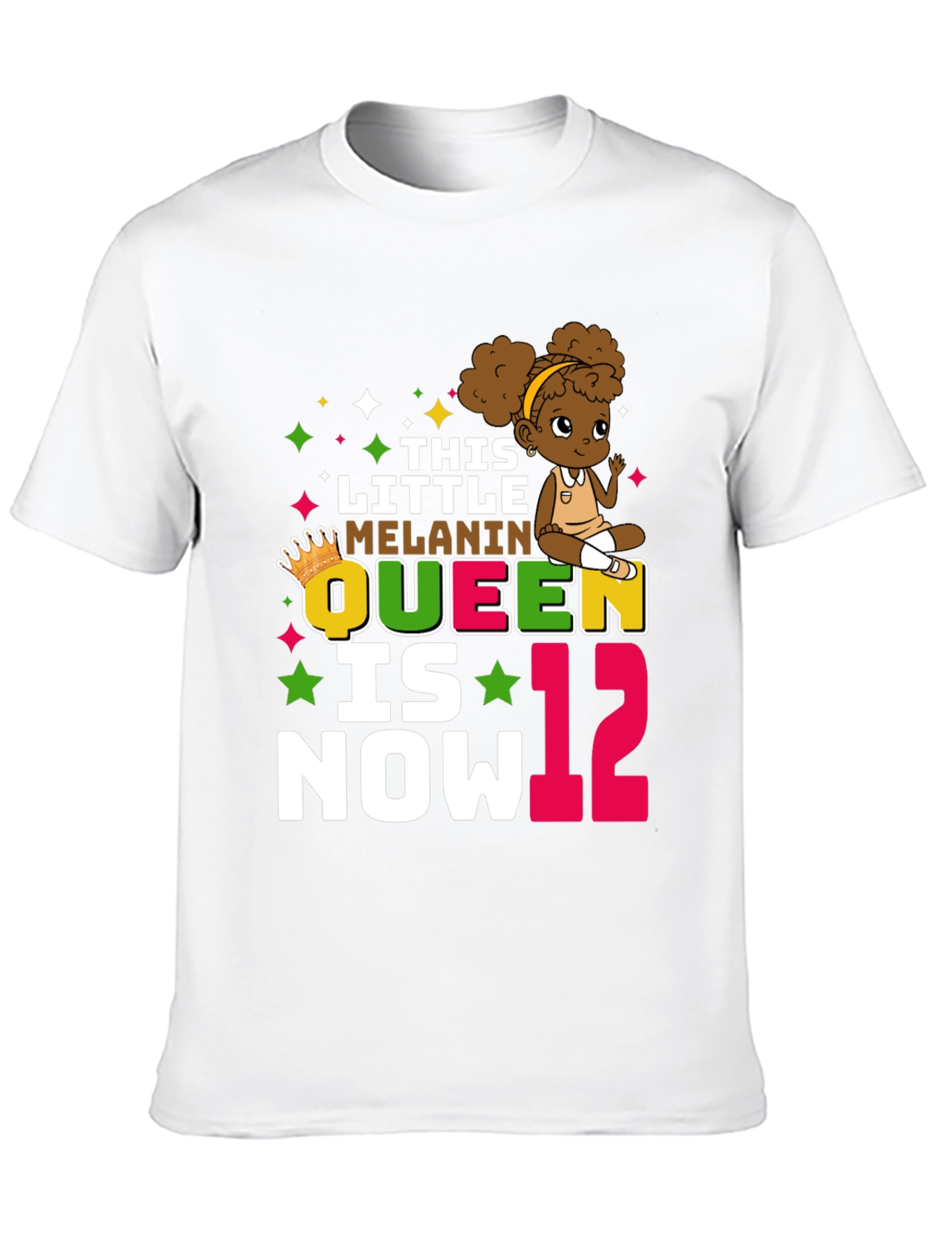 Little Melanin Queen 12th Birthday T-Shirt