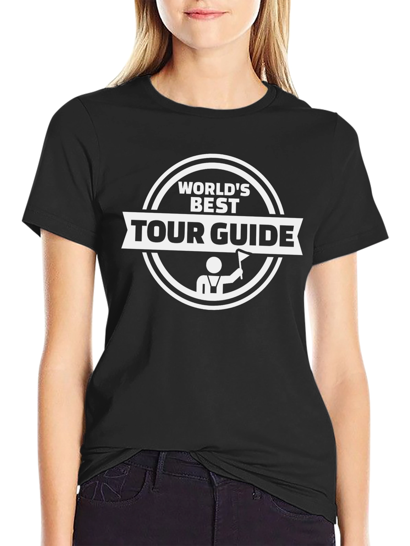 Worlds Best Tour Guide Black Graphic T-Shirt