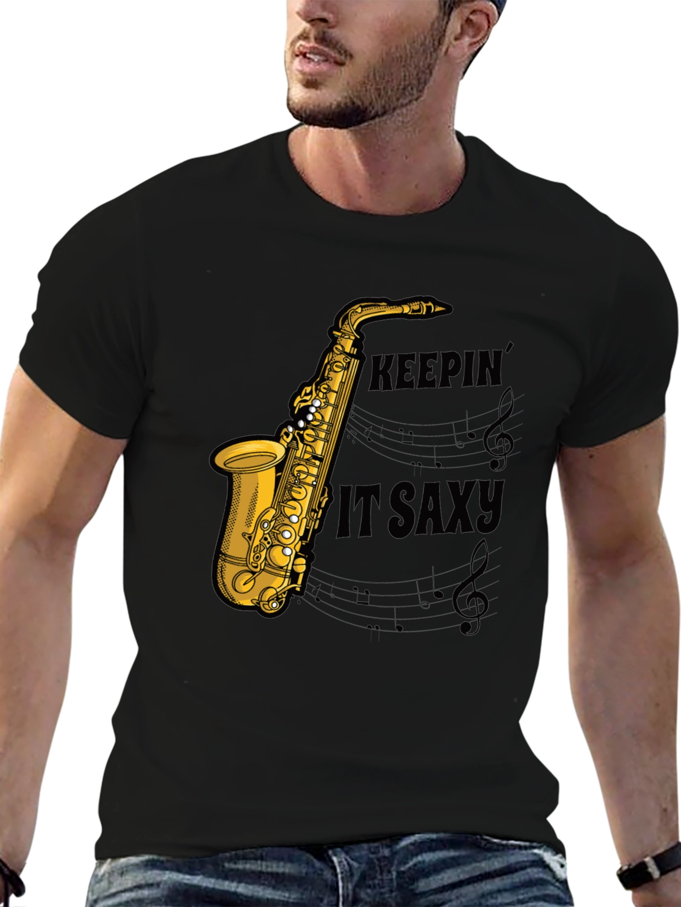 Keepin it Saxy Mens Graphic T-Shirt
