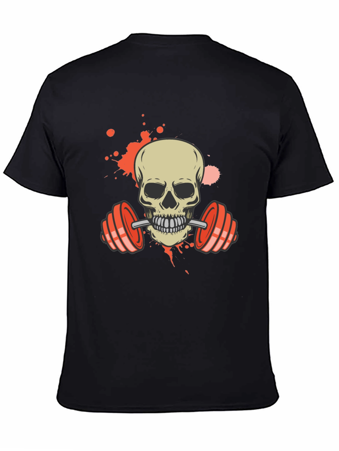 Skull Lifting Weights Graphic Tee