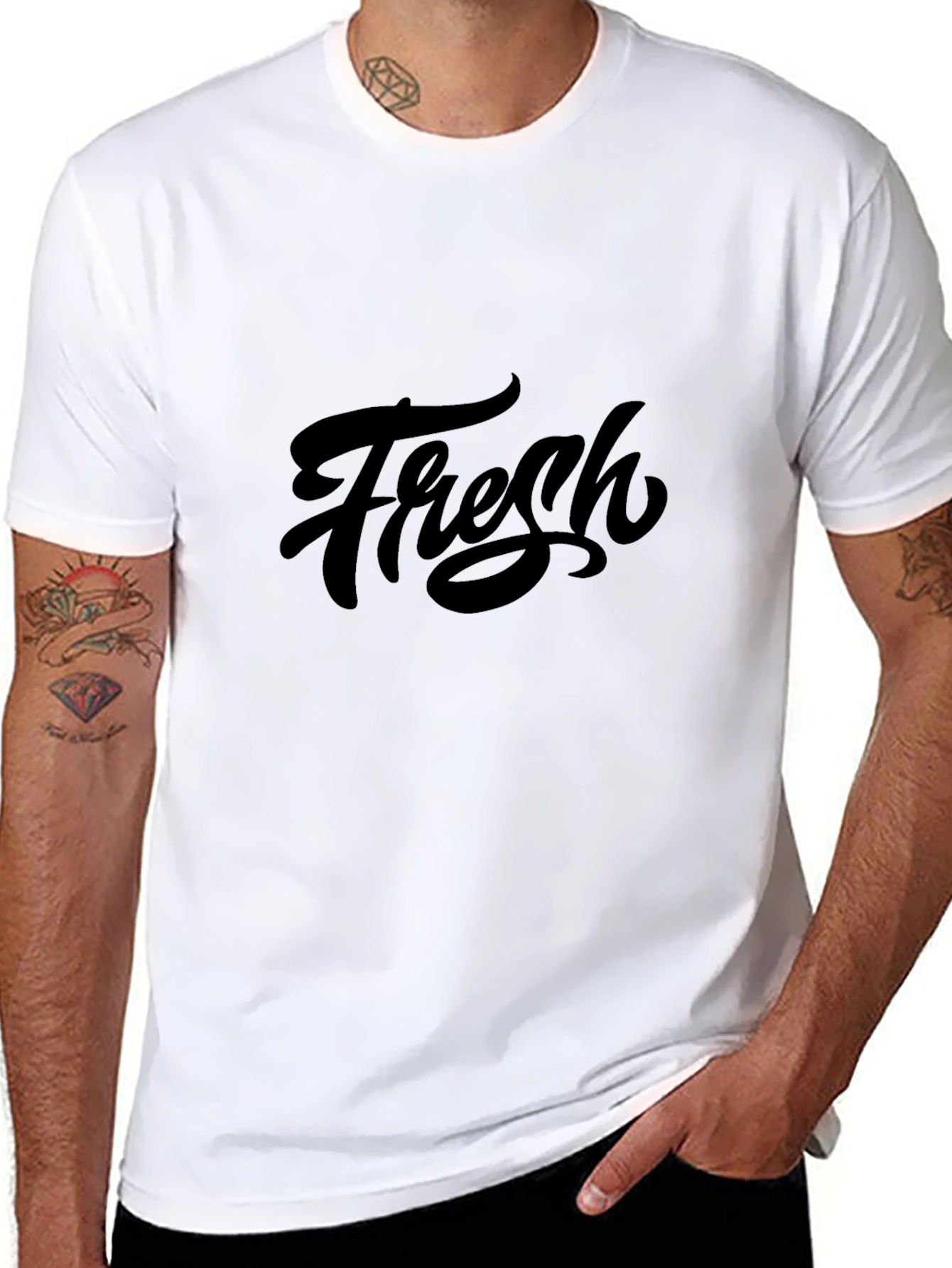 Fresh Graphic Print Black T-Shirt