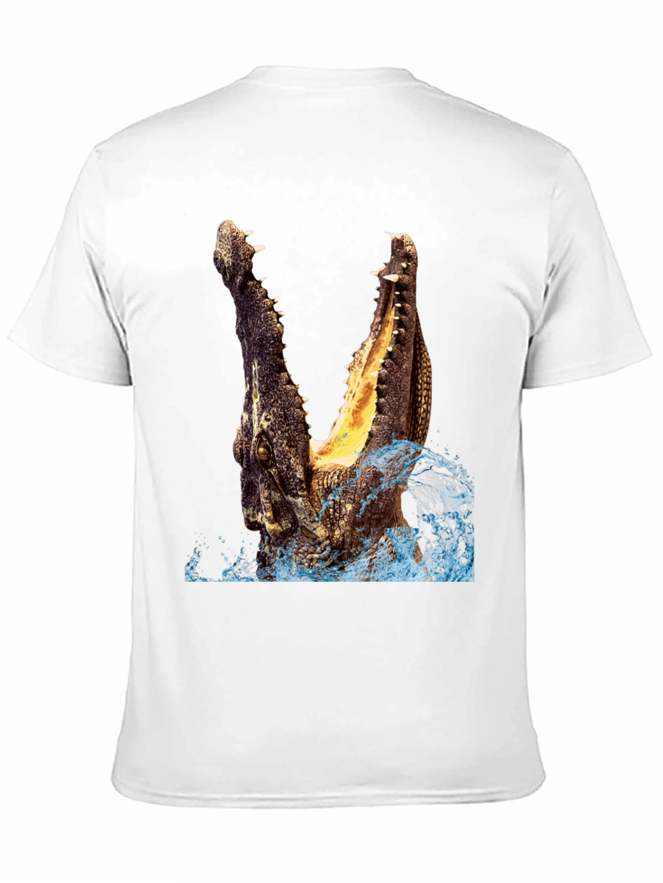 Crocodile Attack Graphic Tee - Black Cotton T-Shirt