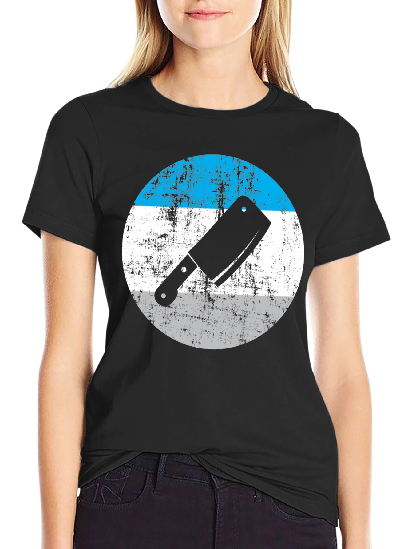 Butcher Cleaver Graphic Tee - Retro Kitchen Humor