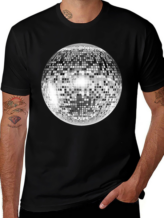 Disco Ball Graphic Tee - Shiny Retro Party Shirt
