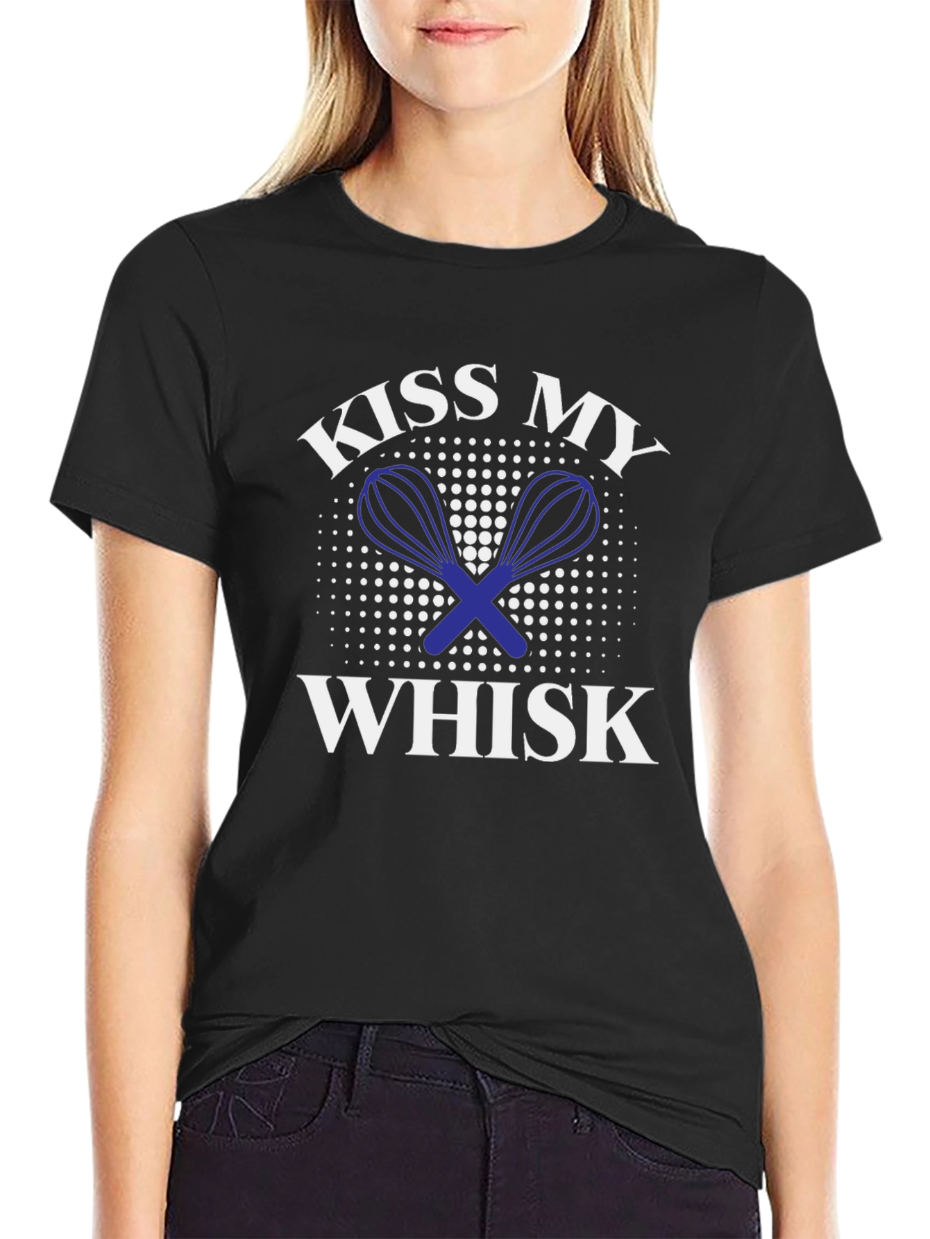 Kiss My Whisk Black T-Shirt - Funny Baking Tee