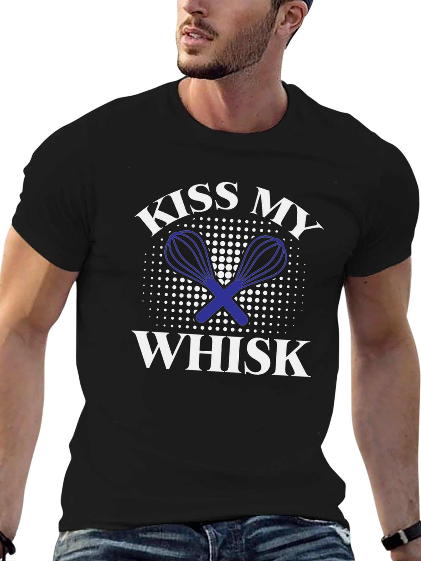 Kiss My Whisk Black T-Shirt - Funny Baking Tee