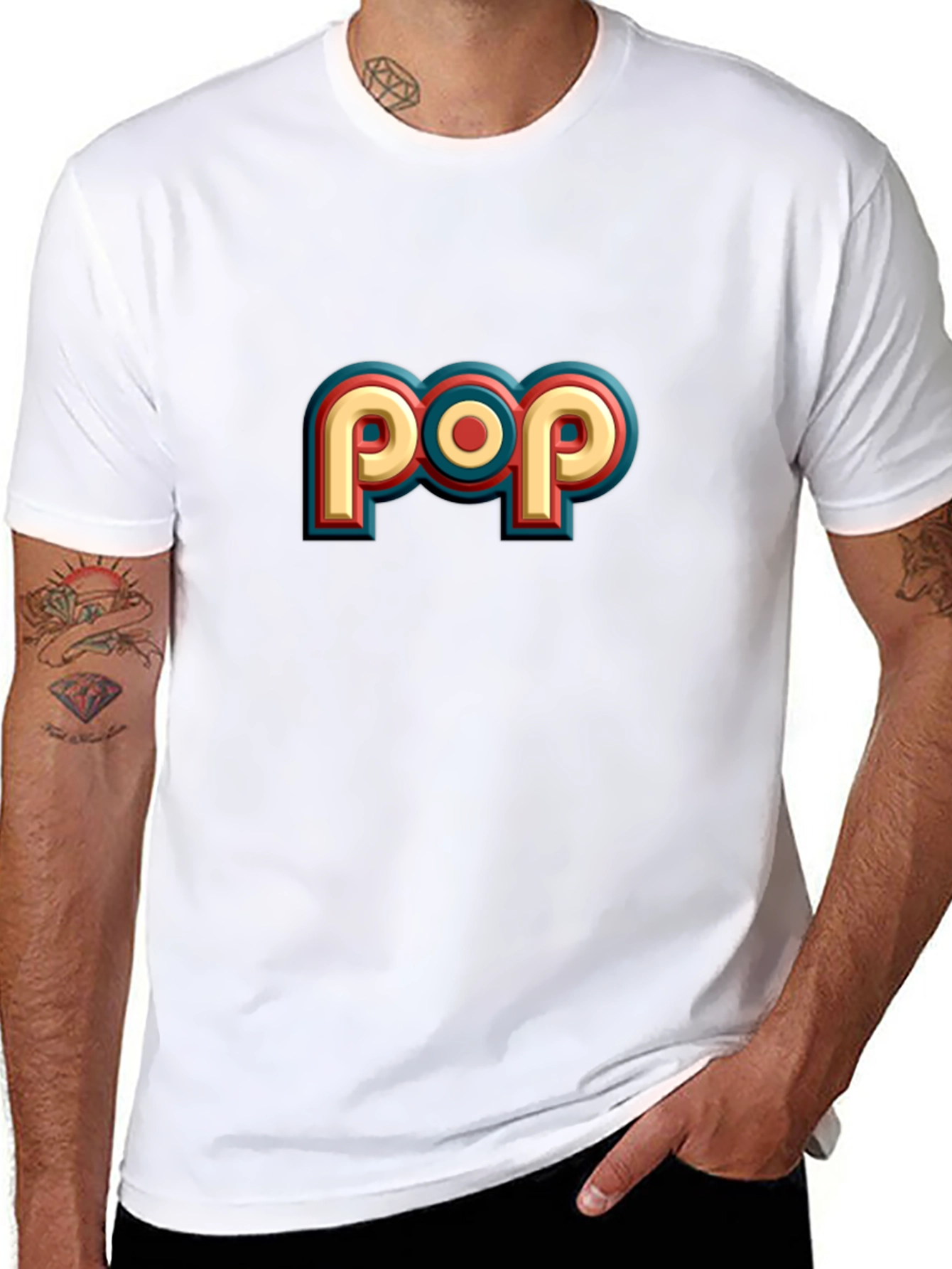 Retro POP Graphic Tee - Casual Black T-Shirt
