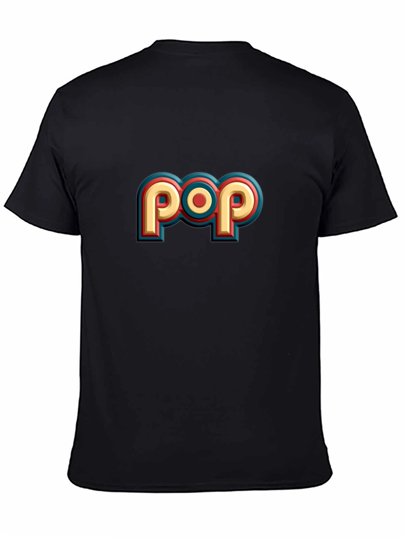 Retro POP Graphic Tee - Casual Black T-Shirt