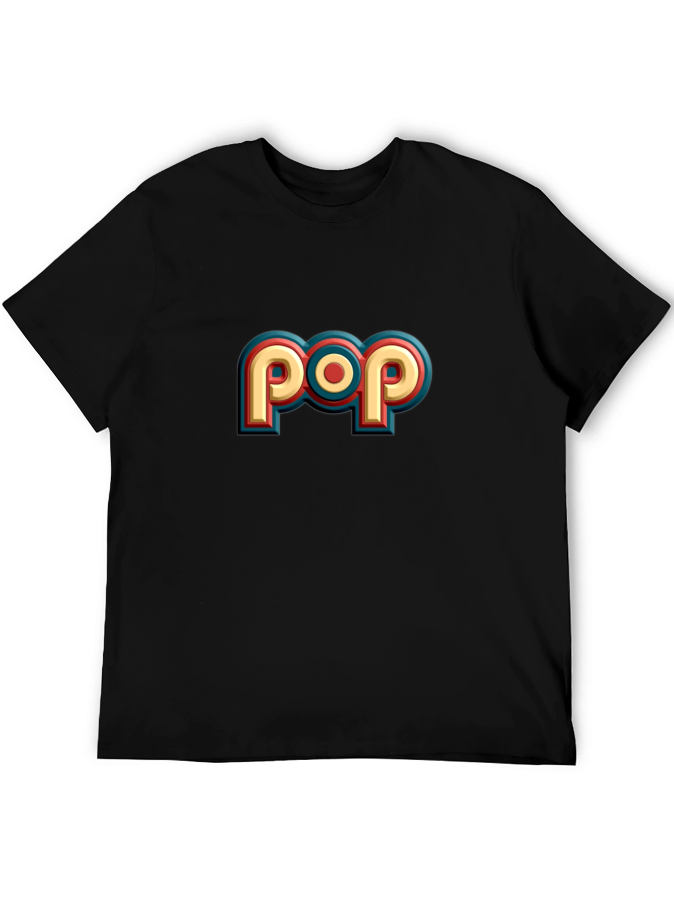 Retro POP Graphic Tee - Casual Black T-Shirt