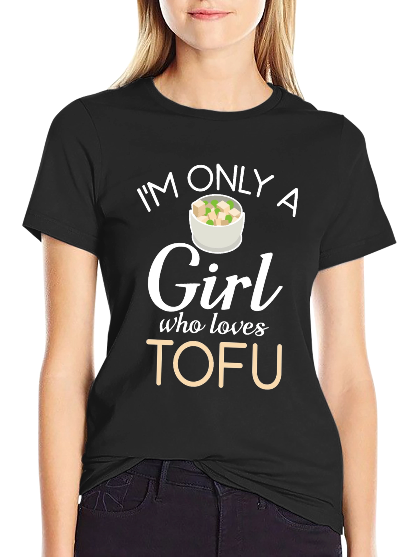 Im Only A Girl Who Loves Tofu Graphic T-Shirt