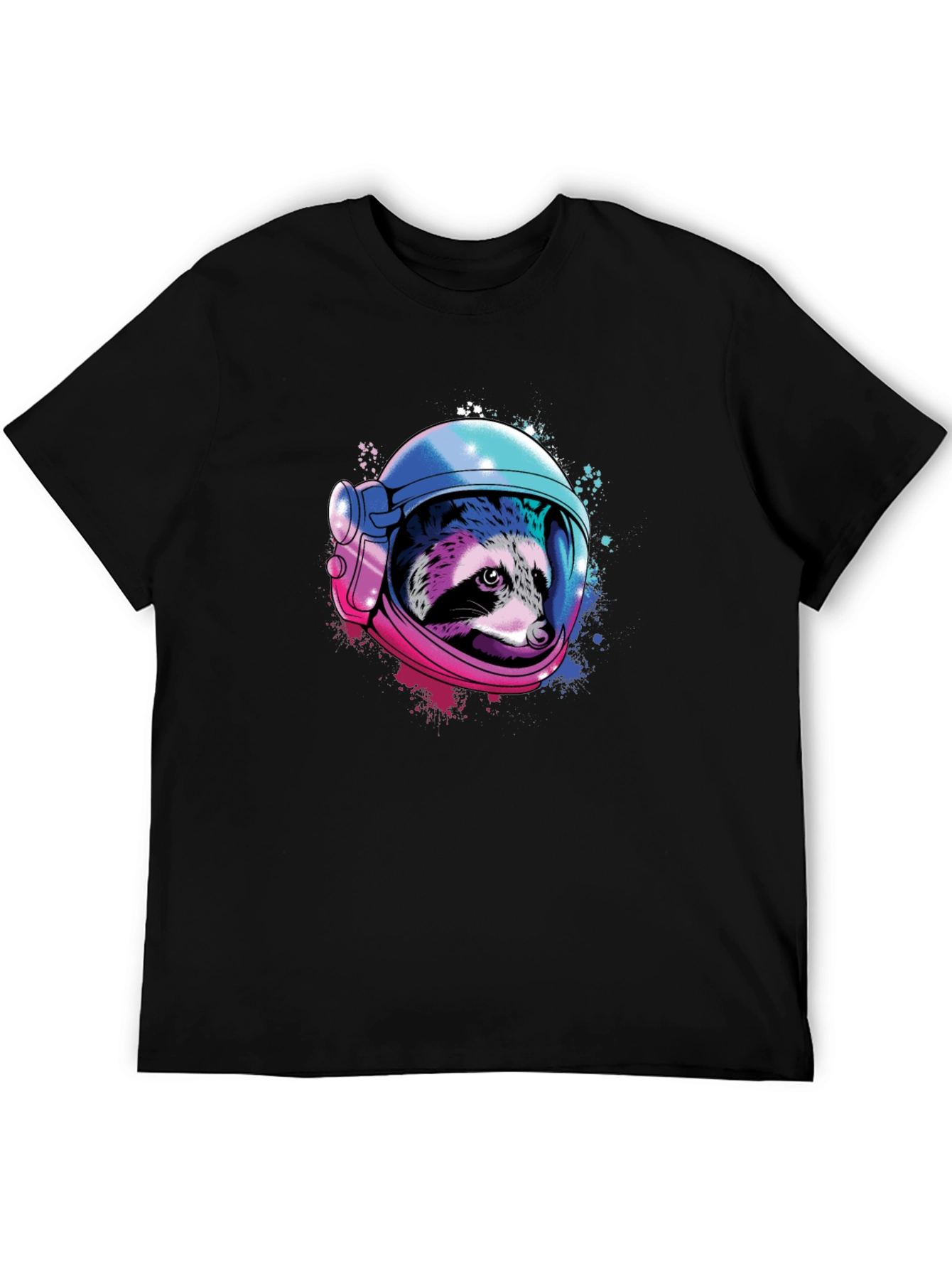 Raccoon Astronaut Graphic T-Shirt - Space Design