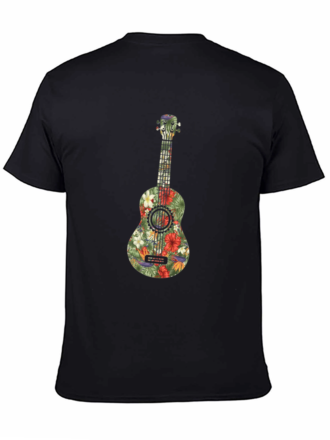 Floral Ukulele Graphic Tee - Tropical Vibes