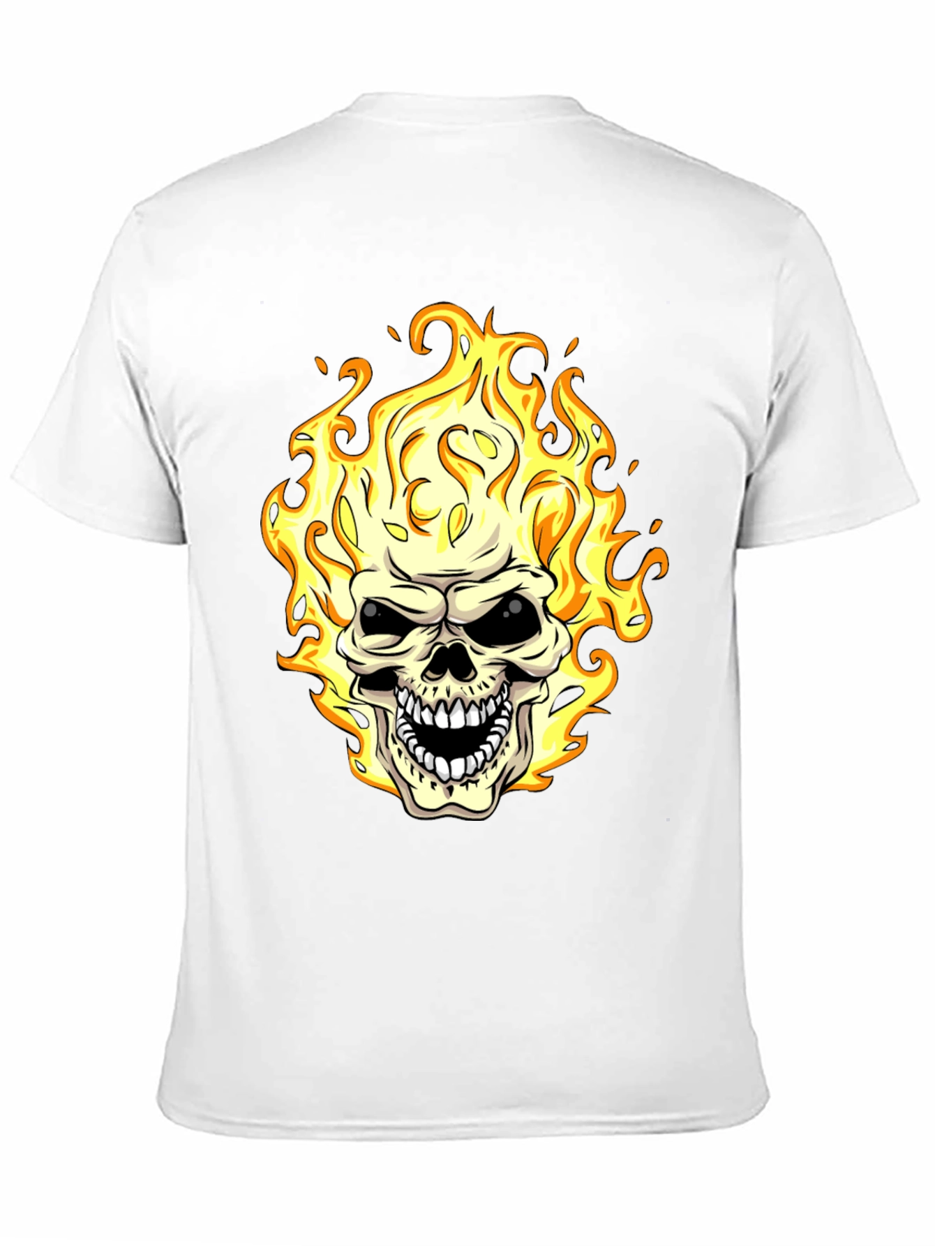 Flaming Skull Graphic Tee - Black T-Shirt