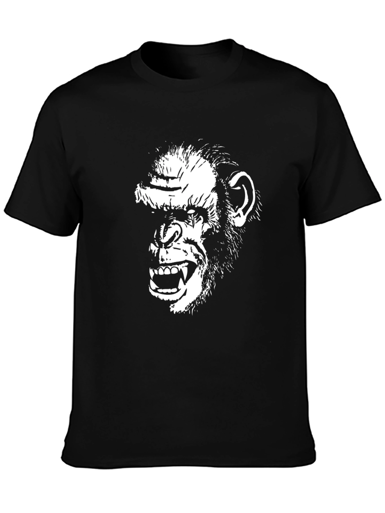 Ape Face Graphic Tee - Mens Black Cotton T-Shirt