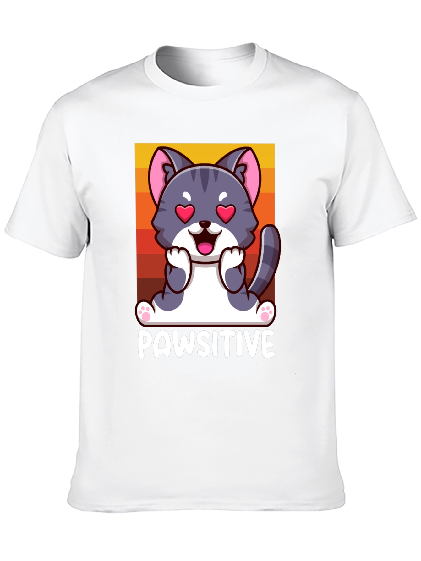 Pawsitive Cat Graphic Tee - Cute & Comfy