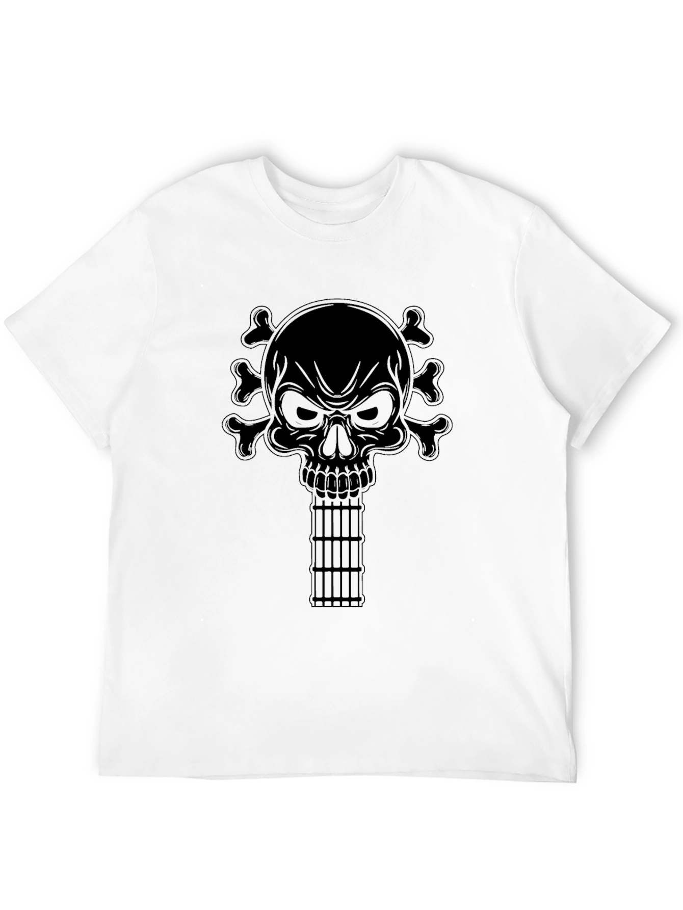 Skull & Crossbones Guitar Black Graphic Tee