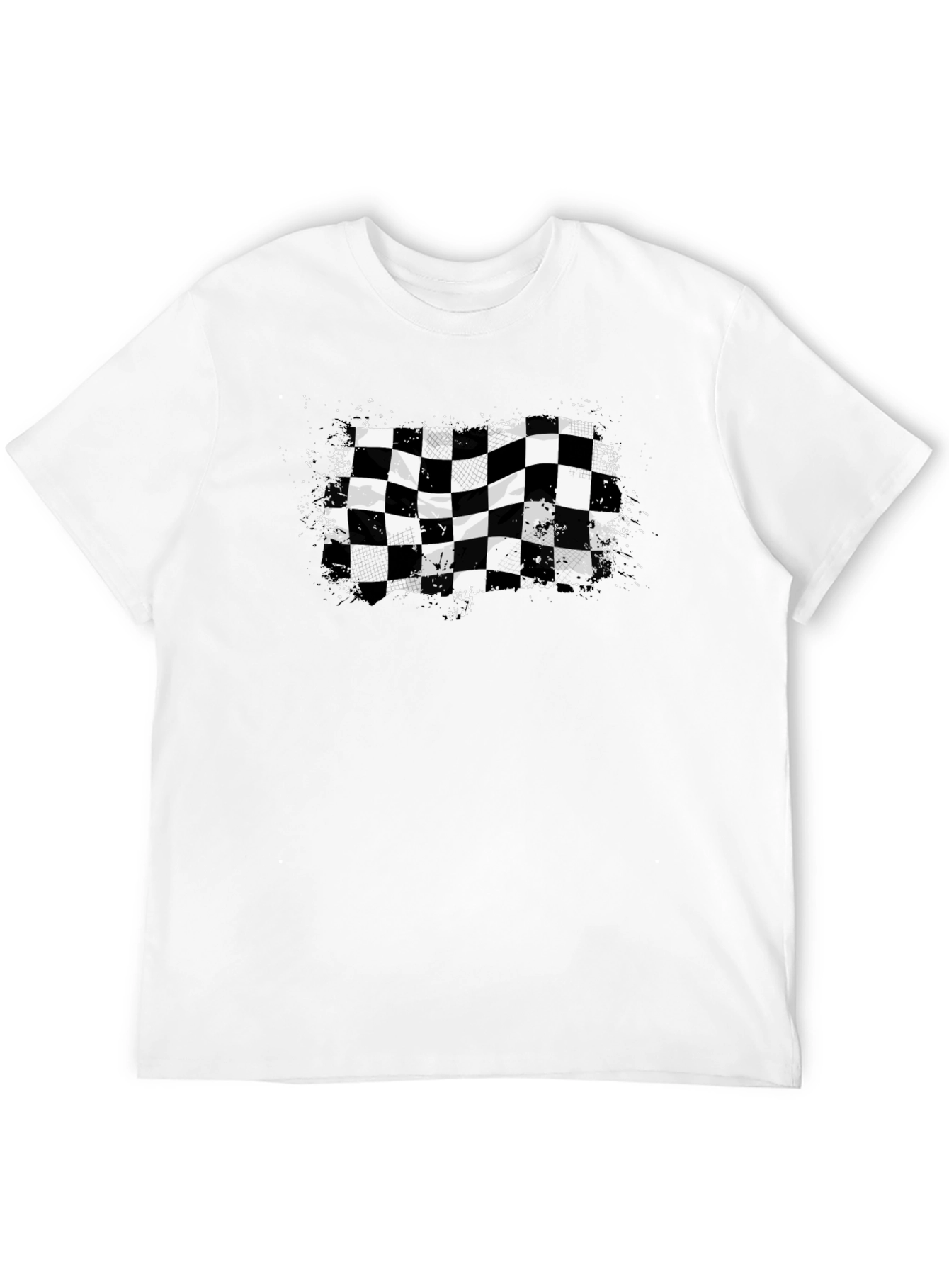 Checkered Flag Graphic Tee - Black