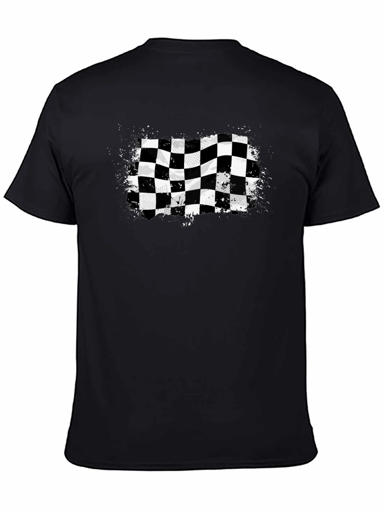 Checkered Flag Graphic Tee - Black
