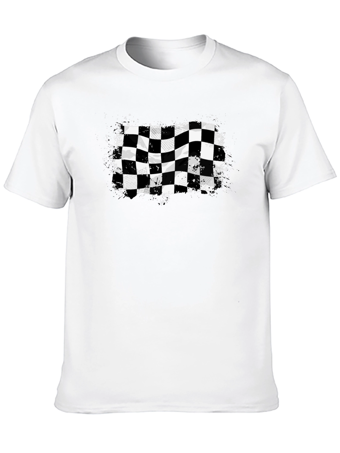 Checkered Flag Graphic Tee - Black