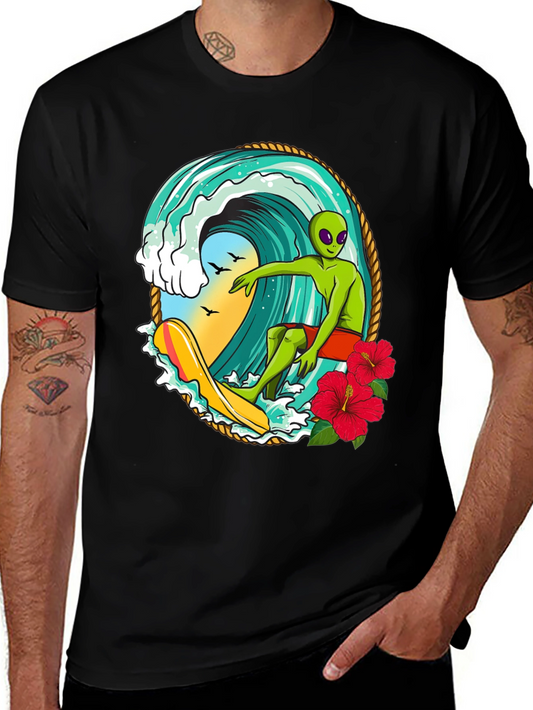 Alien Surfing Wave T-Shirt