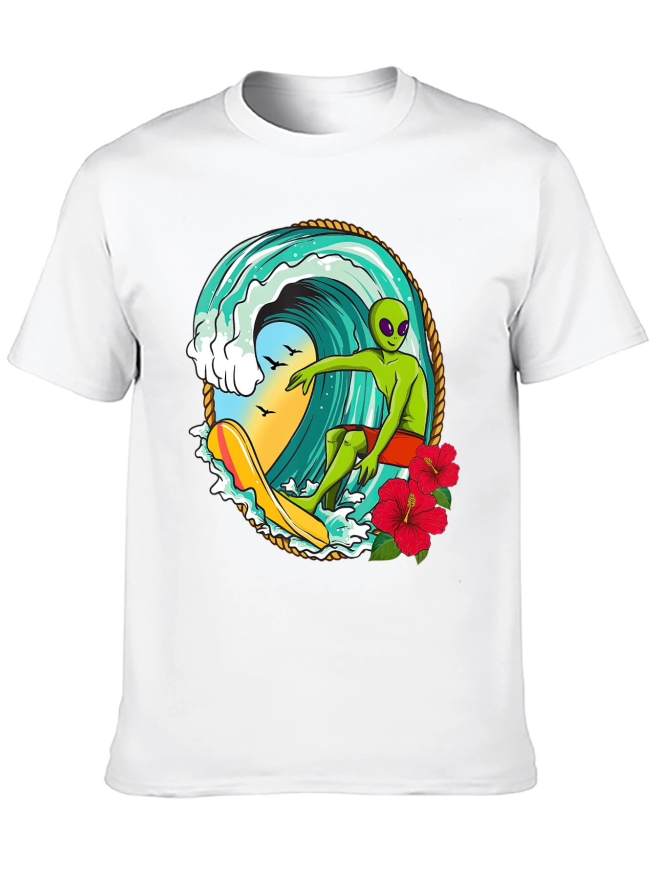 Alien Surfing Wave T-Shirt