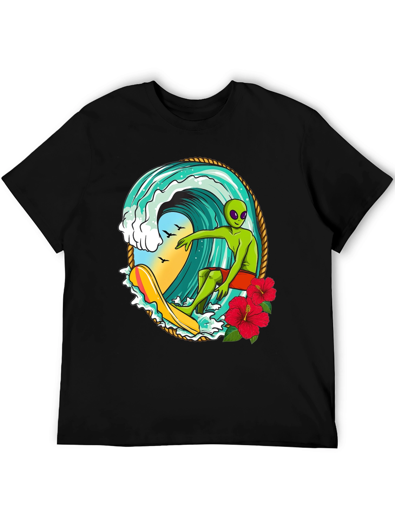 Alien Surfing Wave T-Shirt