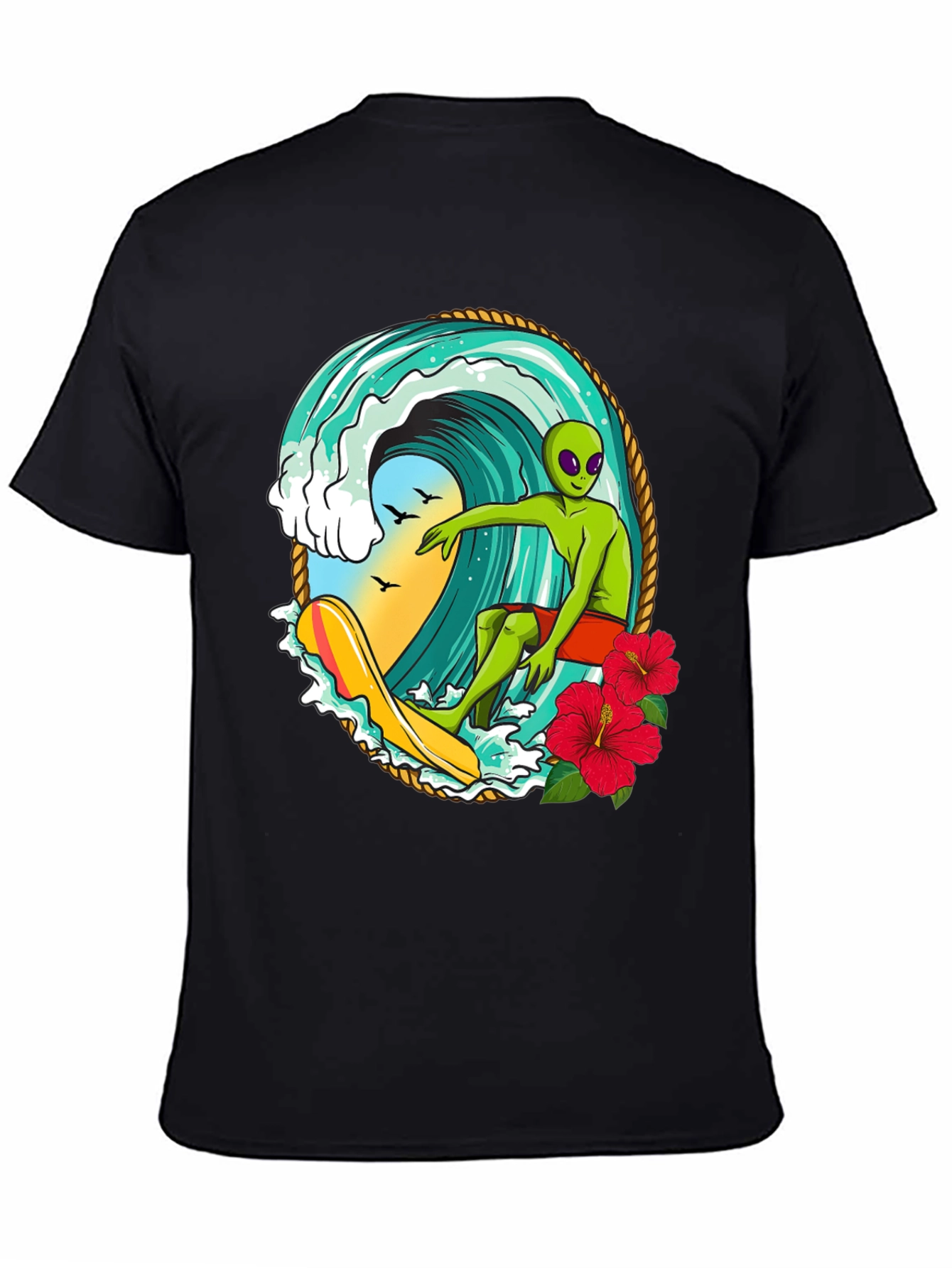 Alien Surfing Wave T-Shirt