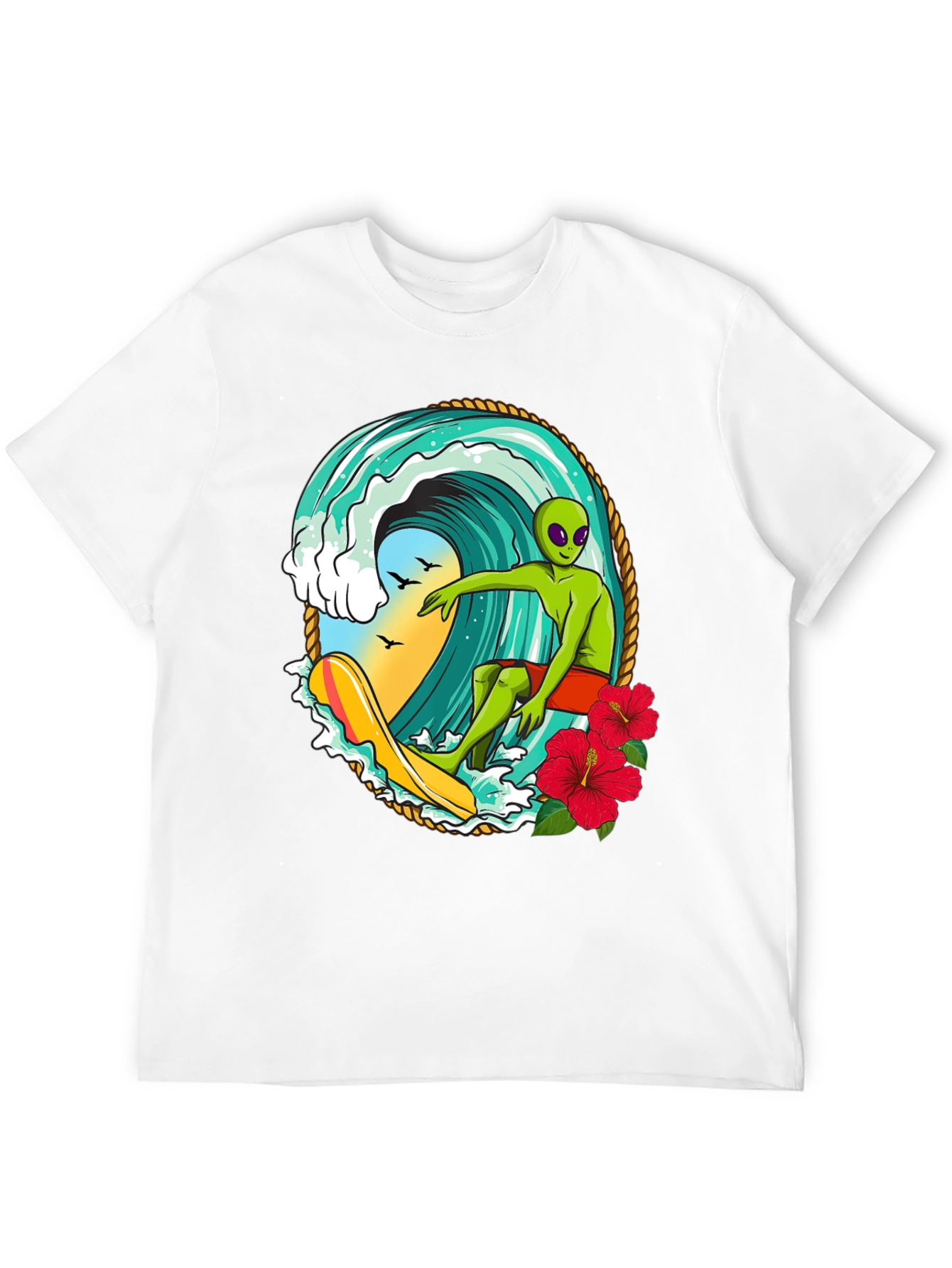 Alien Surfing Wave T-Shirt