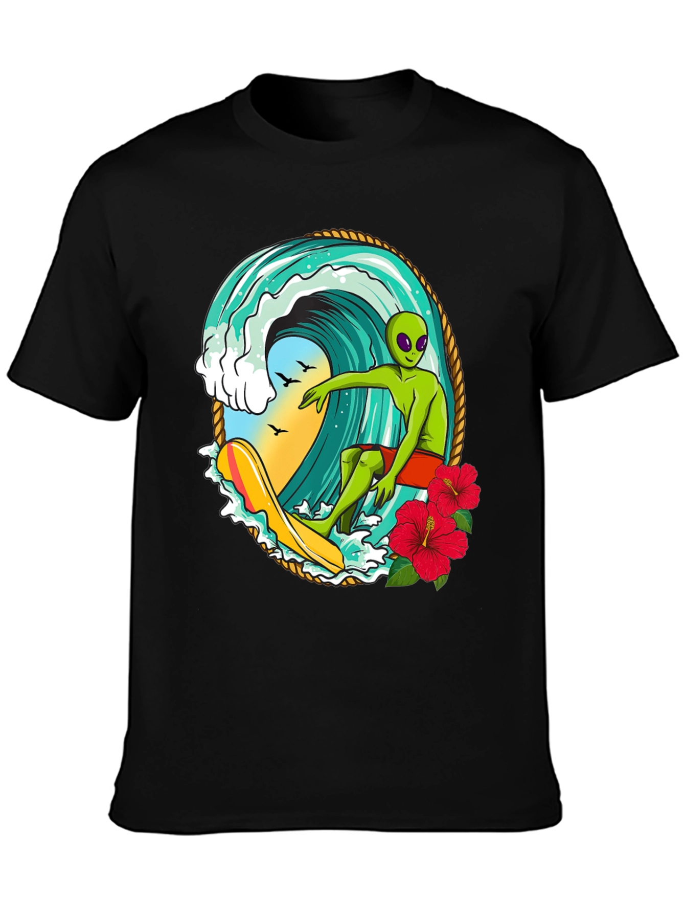 Alien Surfing Wave T-Shirt
