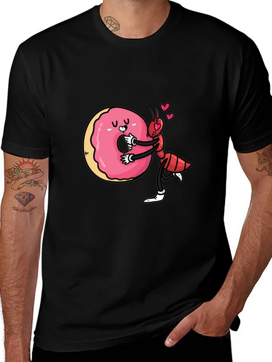 Ant Hugs Donut Graphic Tee - Unisex Crew Neck T-Shirt