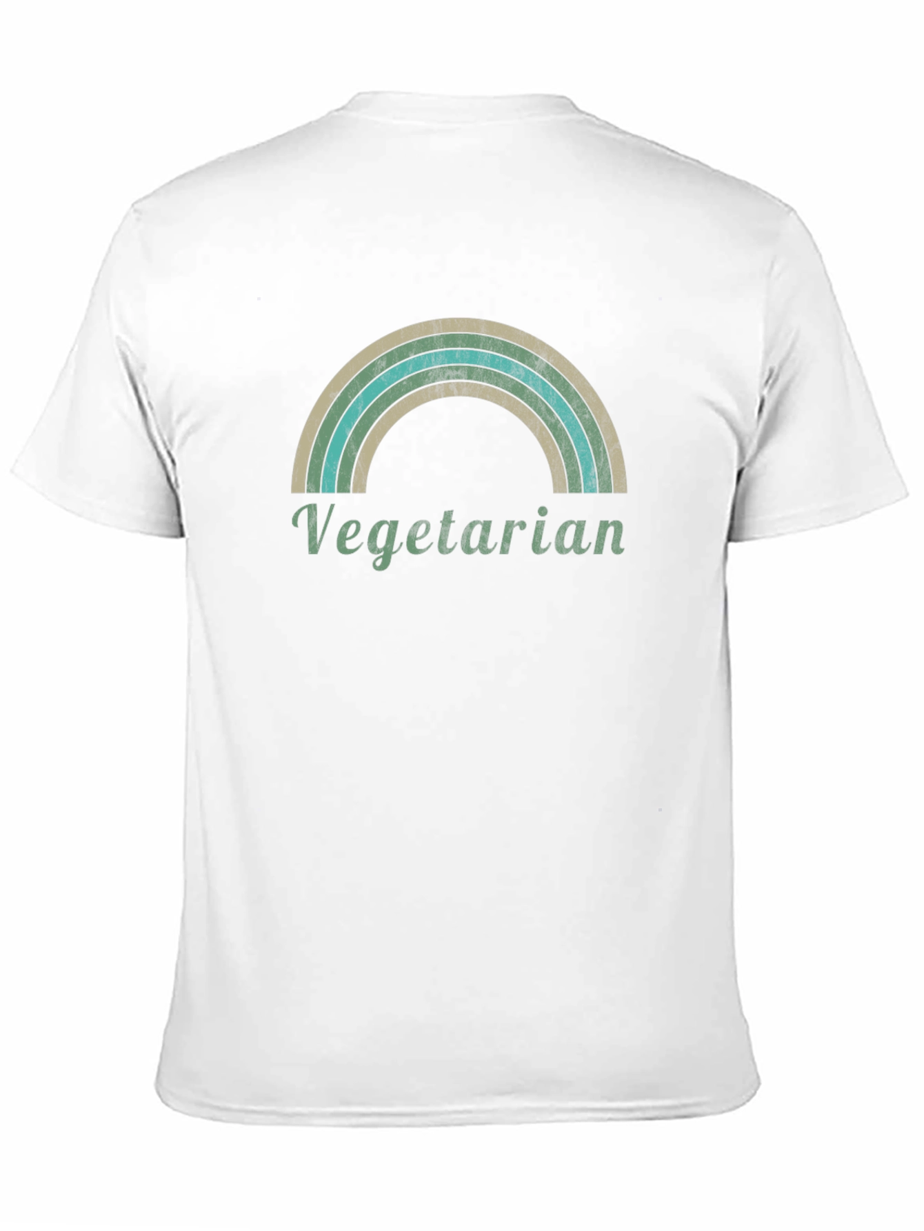 Vegetarian Rainbow Graphic T-Shirt - Unisex Black Tee
