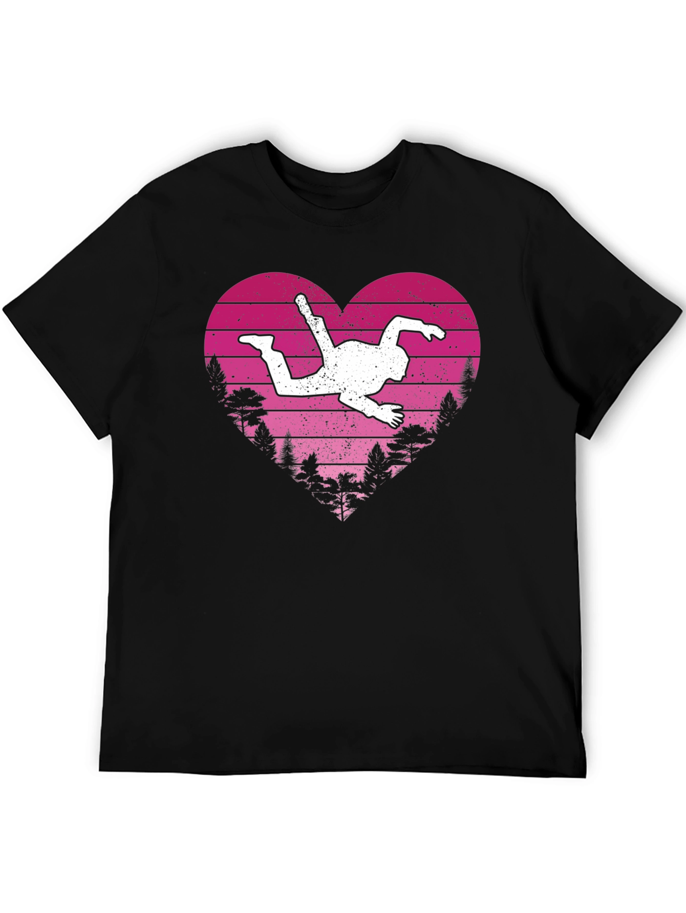 Skydiver Heart Graphic Tee - Adventure Lovers Shirt