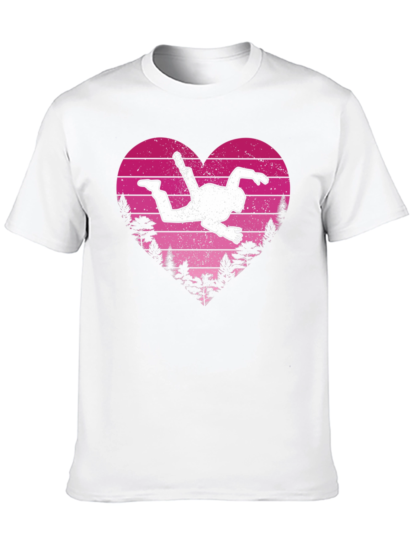 Skydiver Heart Graphic Tee - Adventure Lovers Shirt