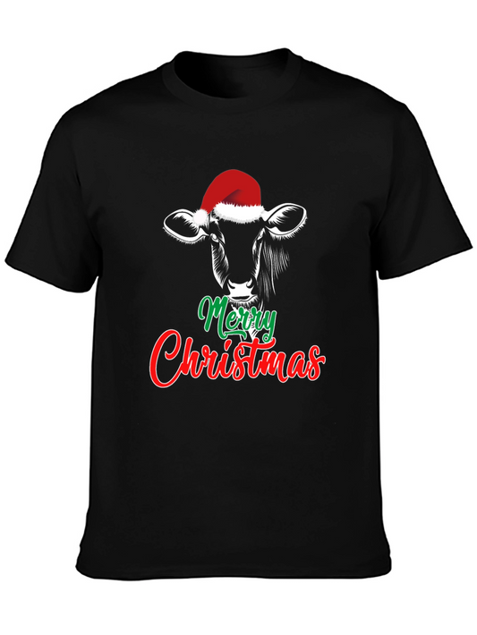 Merry Christmas Cow Graphic Tee