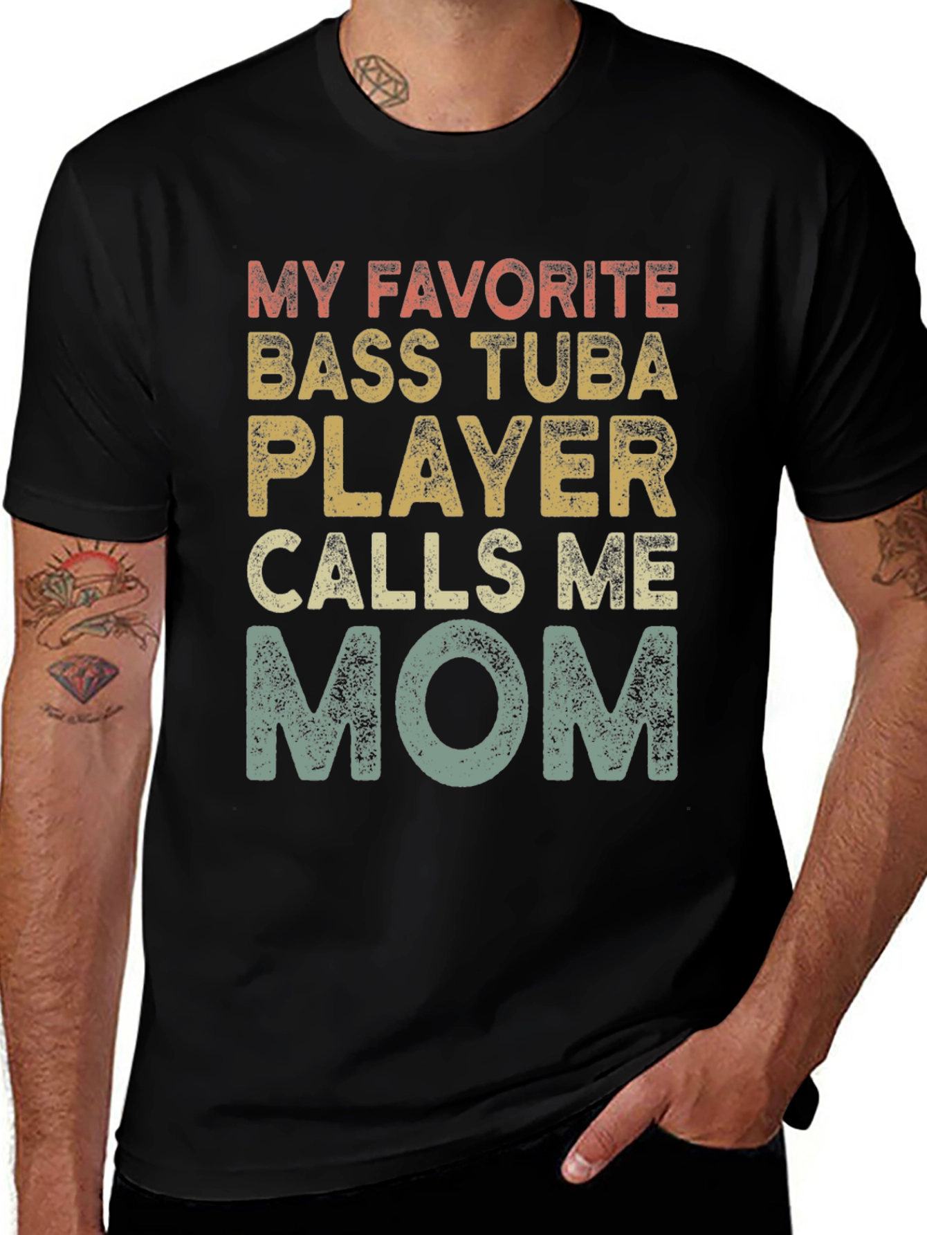 Bass Tuba Player Mom Tee - Band Parent Pride