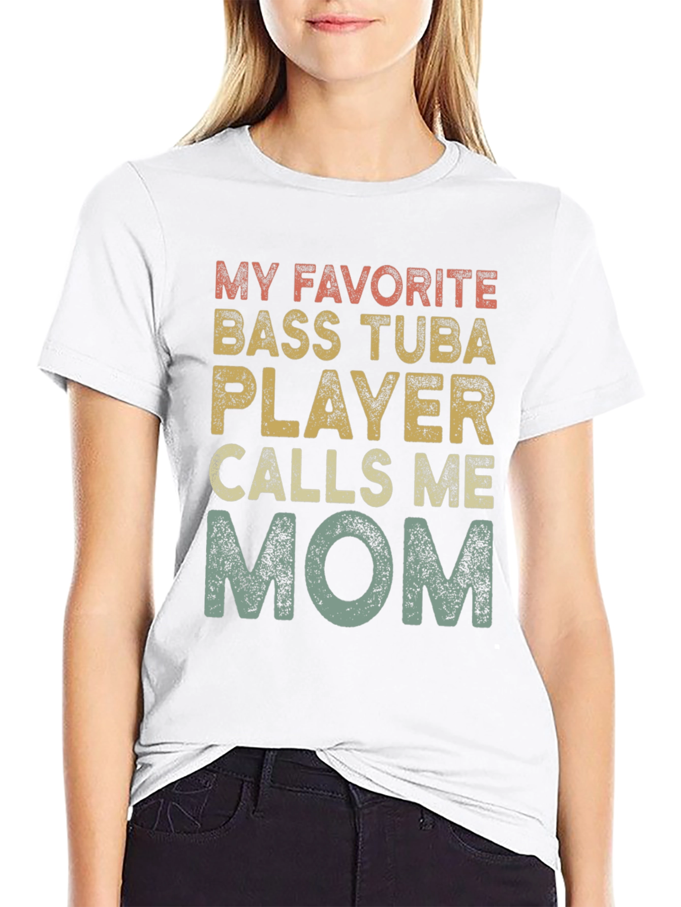 Bass Tuba Player Mom Tee - Band Parent Pride