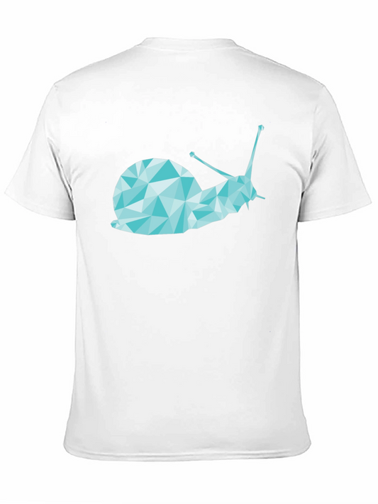 Geometric Snail Graphic Tee - Black