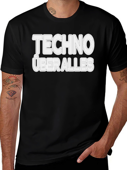 Techno Überalles Black Graphic T-Shirt