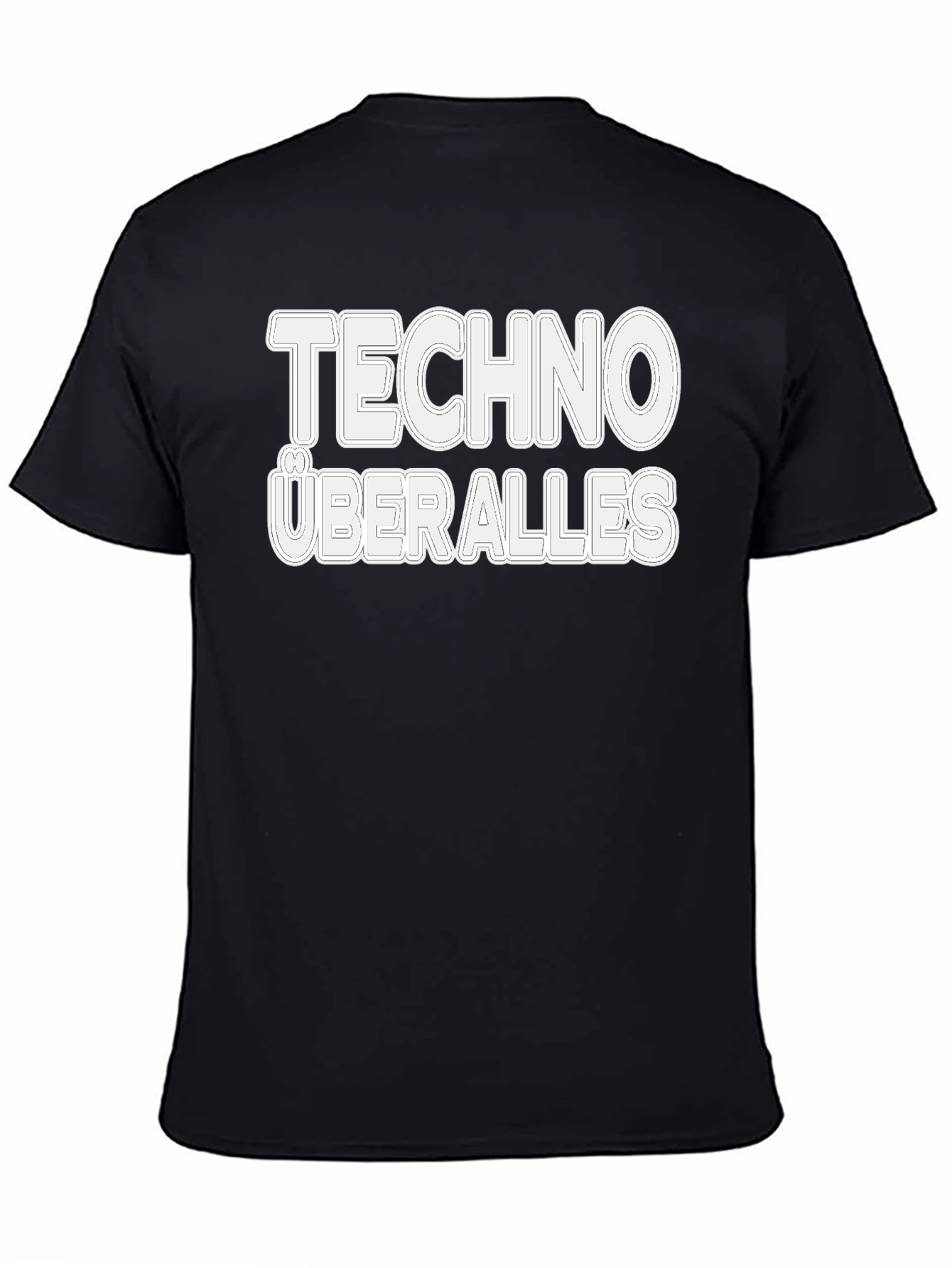 Techno Überalles Black Graphic T-Shirt