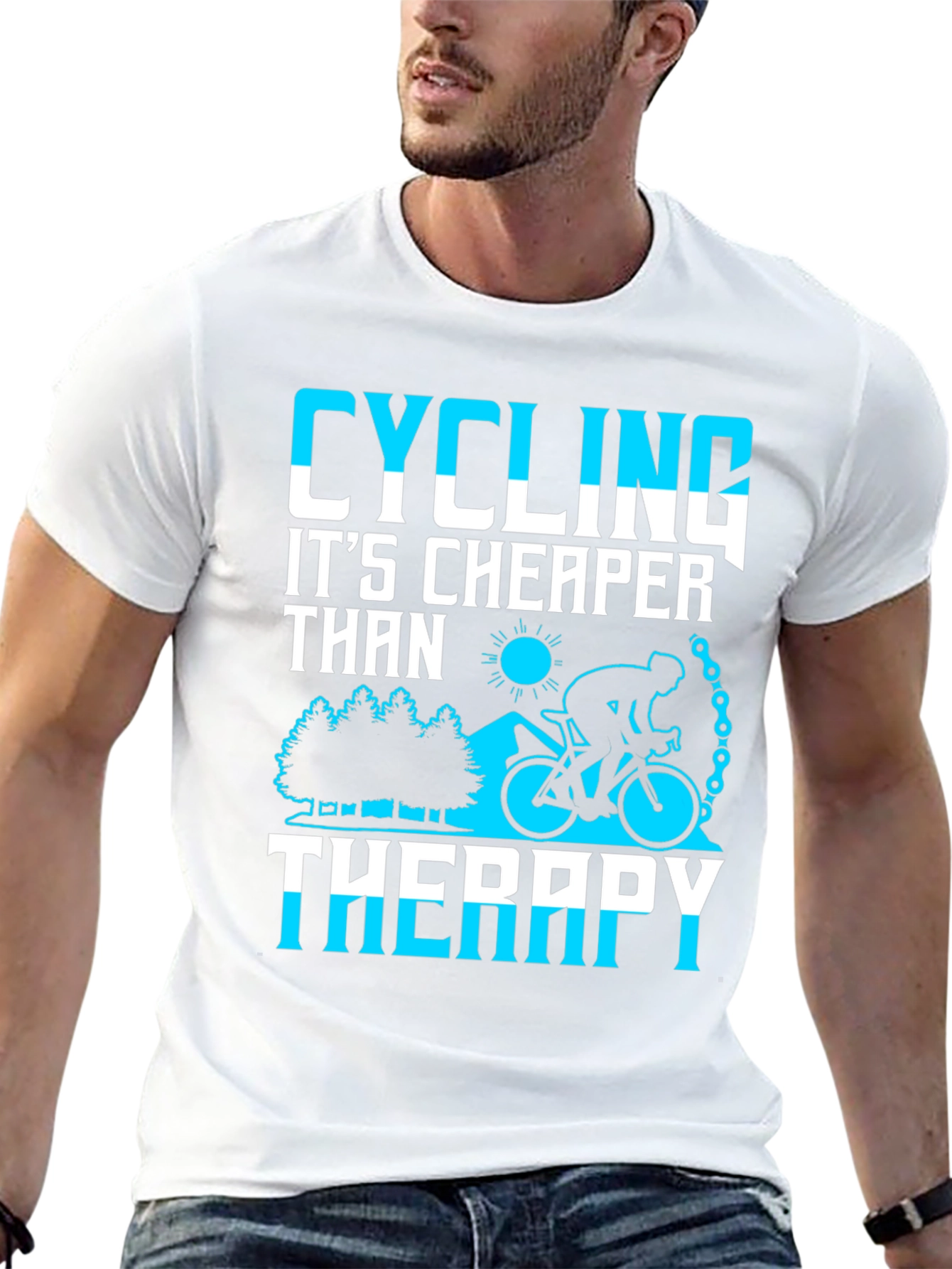 Cycling Cheaper Than Therapy Graphic Tee