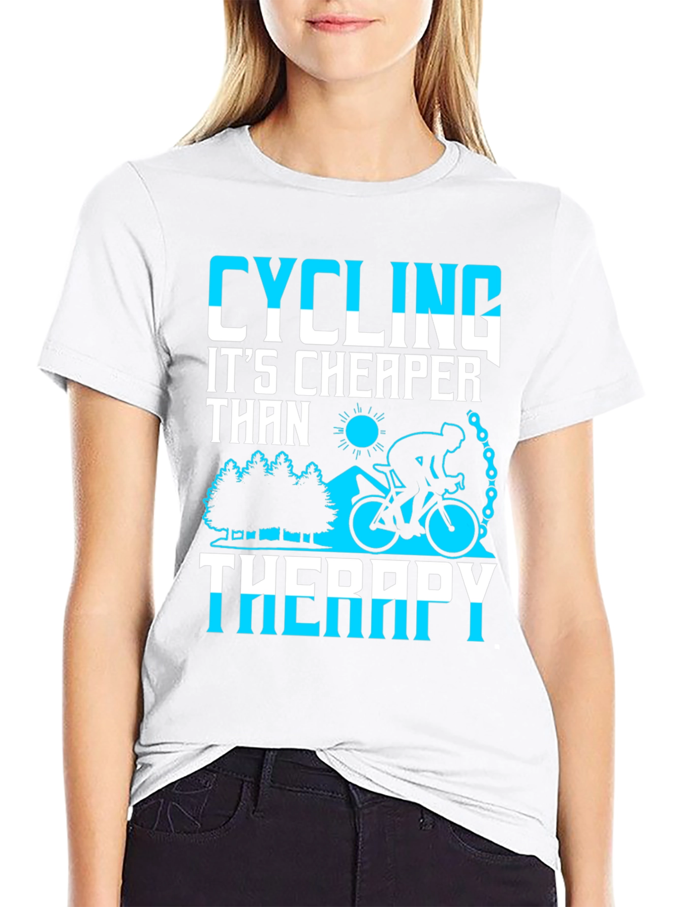 Cycling Cheaper Than Therapy Graphic Tee