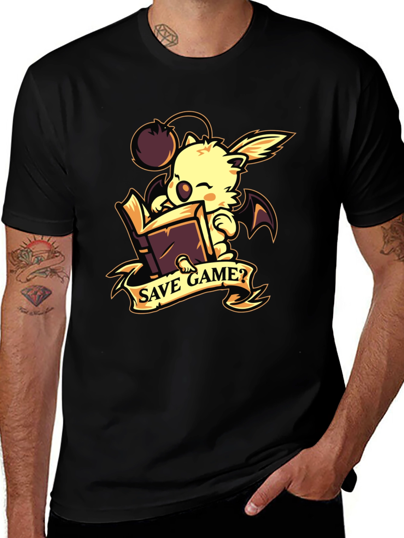 Save Game? Moogle Black Graphic Tee