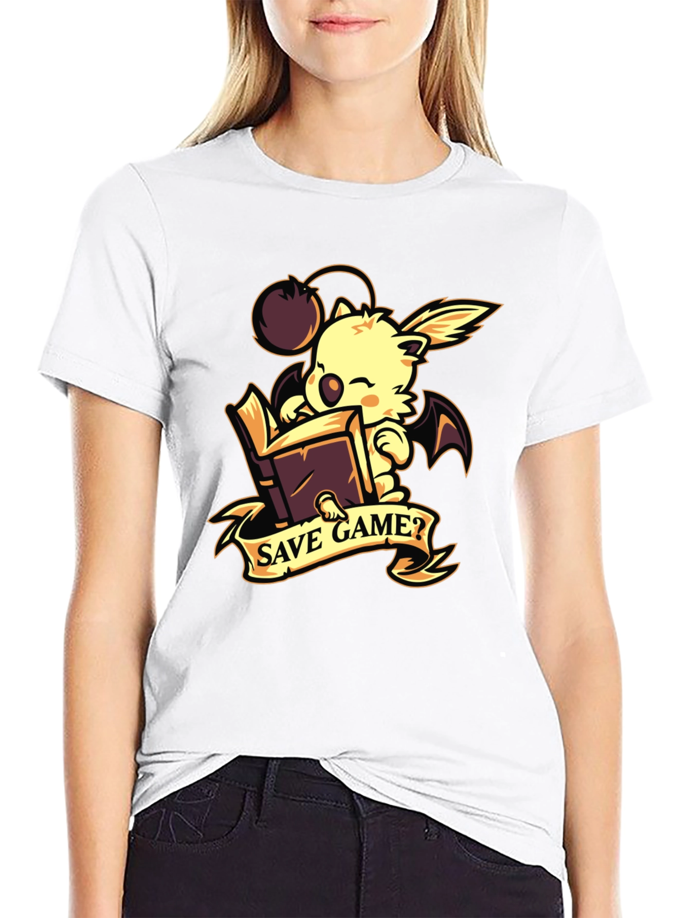 Save Game? Moogle Black Graphic Tee