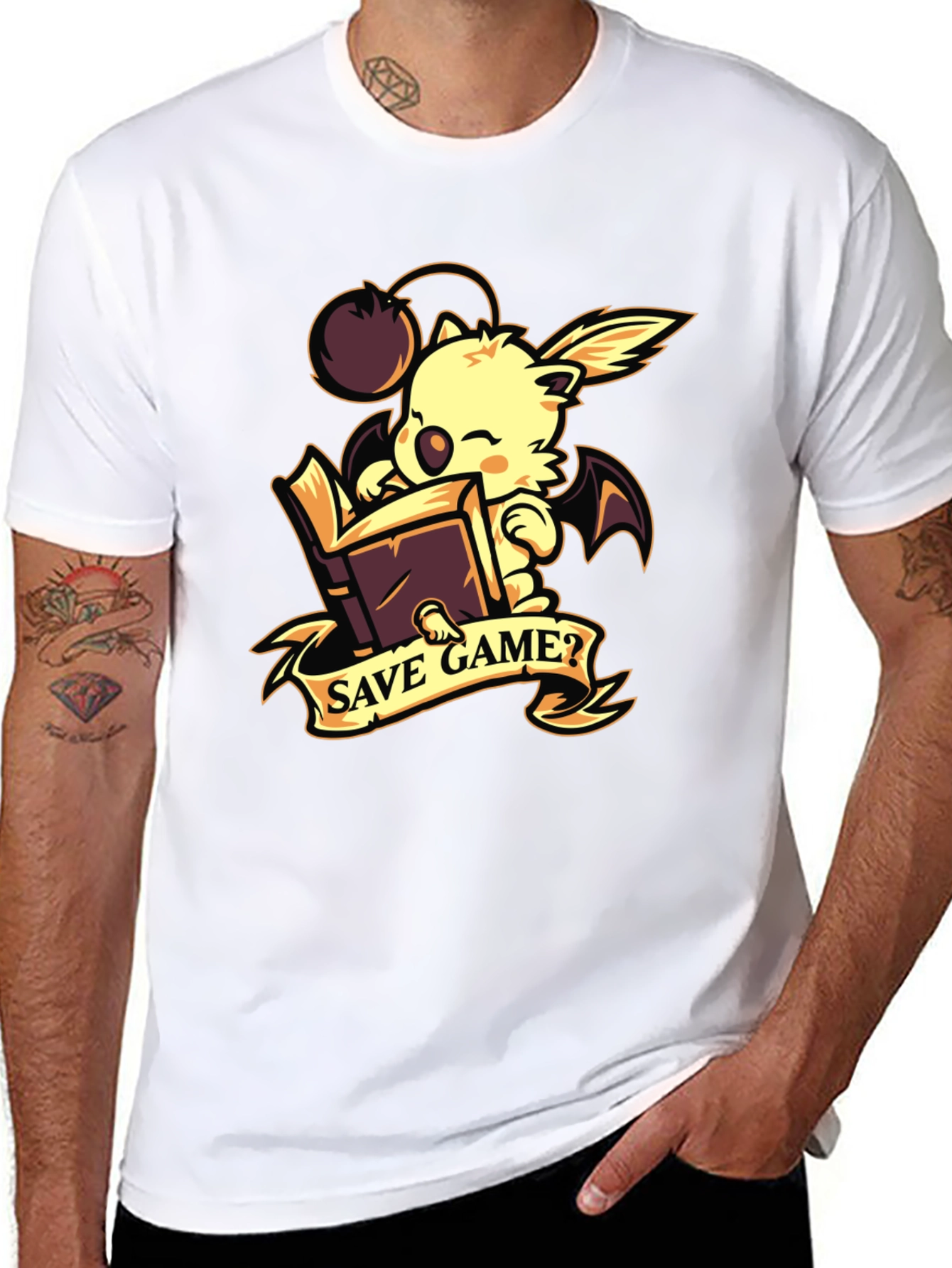 Save Game? Moogle Black Graphic Tee