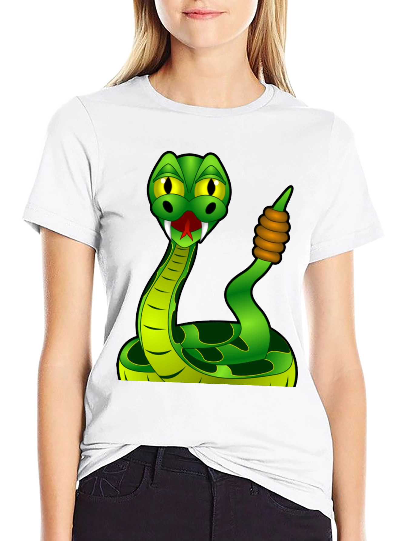 Cartoon Snake Graphic T-Shirt