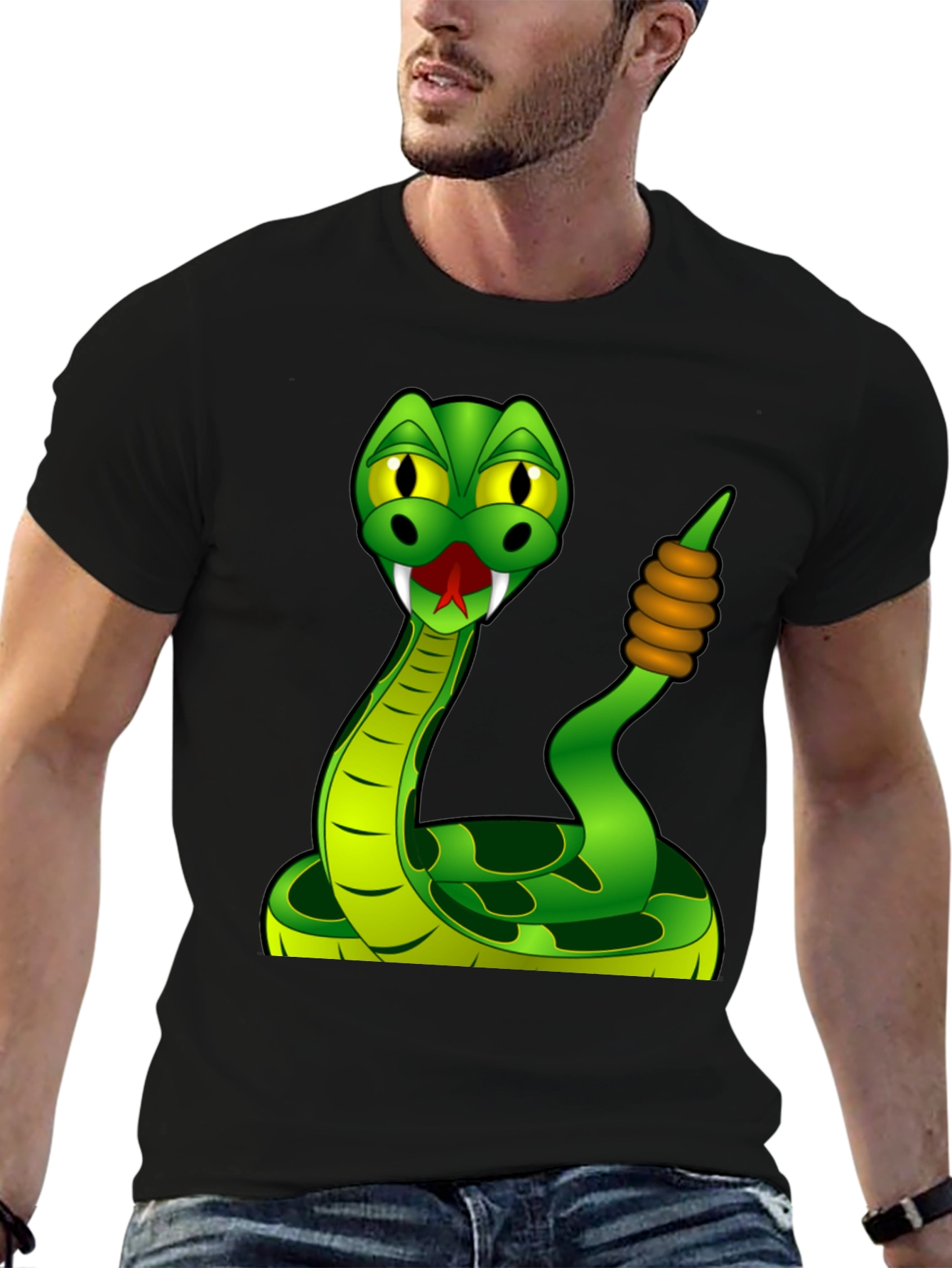 Cartoon Snake Graphic T-Shirt