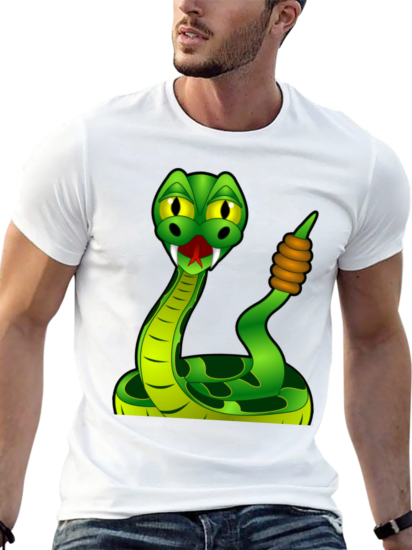 Cartoon Snake Graphic T-Shirt