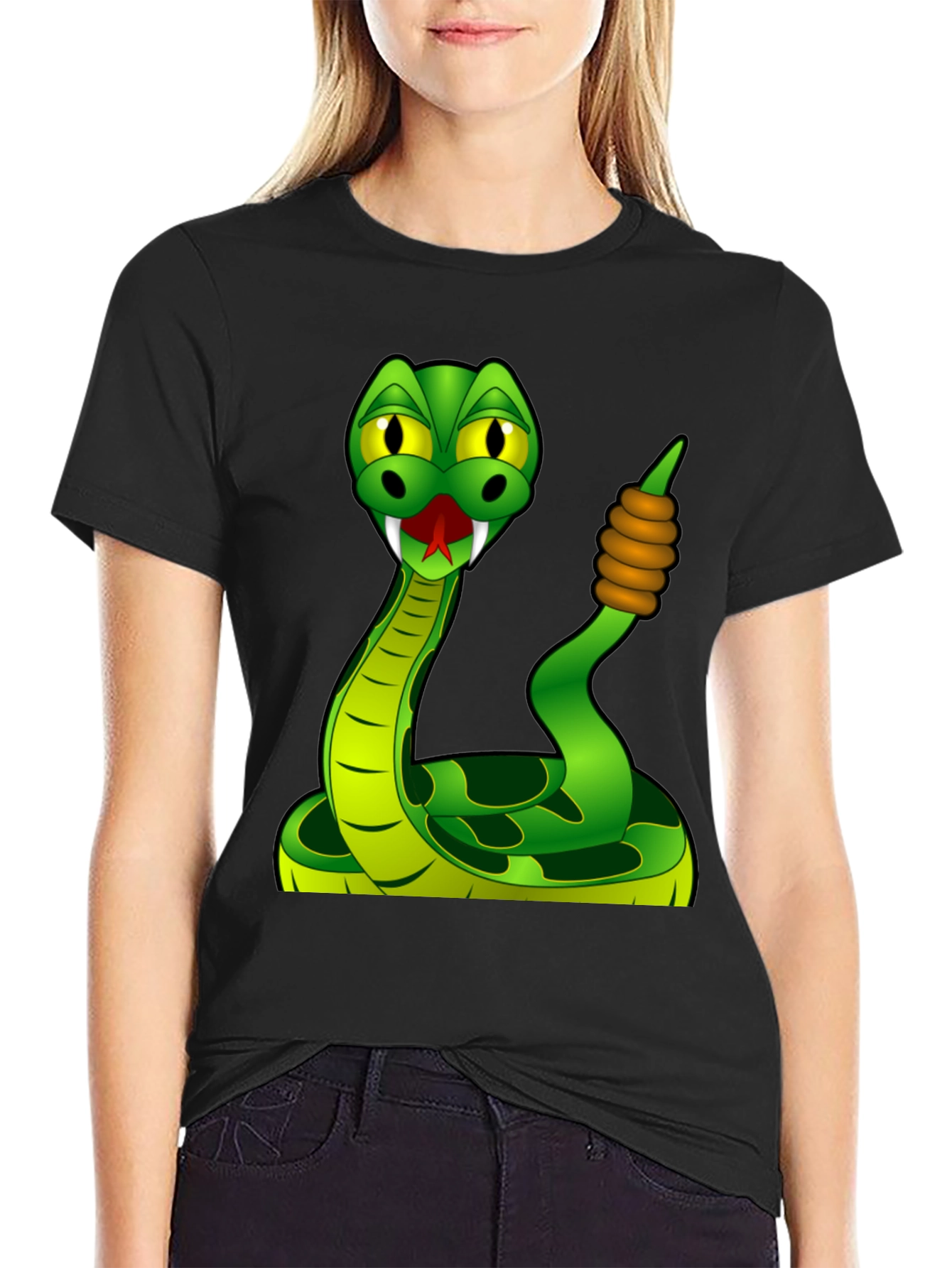 Cartoon Snake Graphic T-Shirt